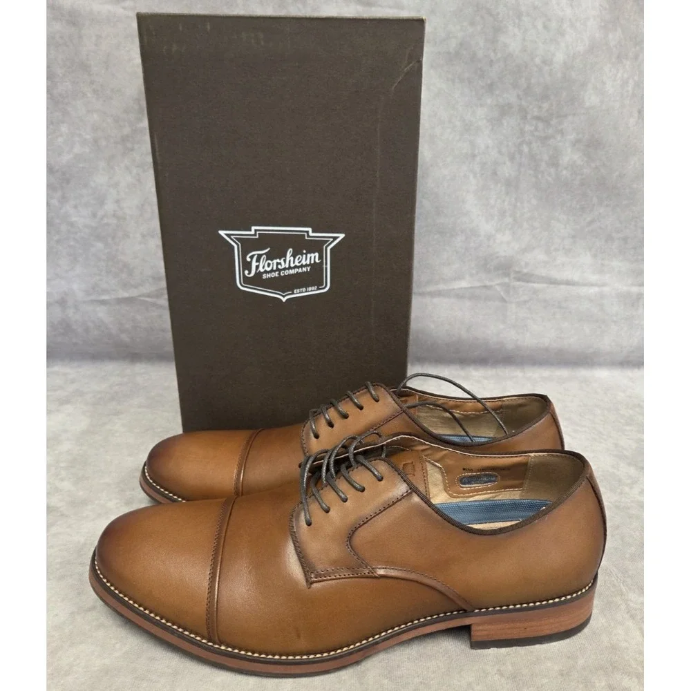 Florsheim Mens Dress Shoes SZ-13D Tan Cap Toe